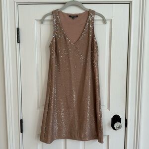 Michael Stars | Tan Cream Nude Silver | Sequined Dress | Size Small